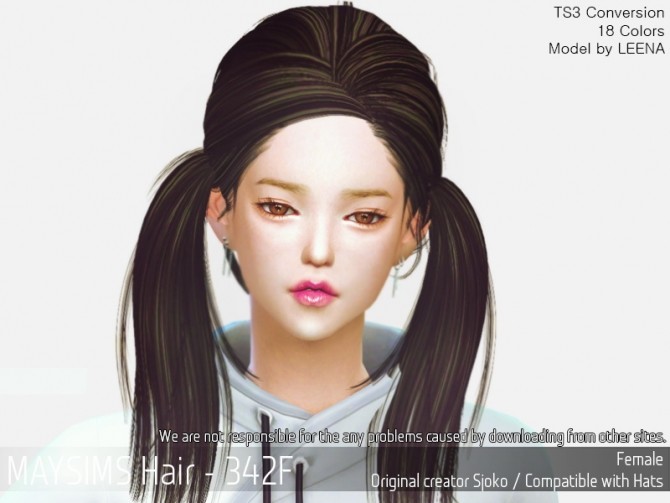 Sims 4 Hair 342F (Sjoko) at May Sims