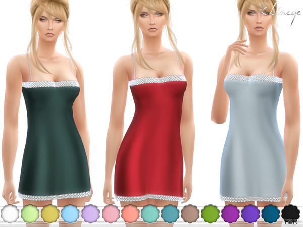 Sims 4 Crystal Trim Mini Dress by ekinege at TSR