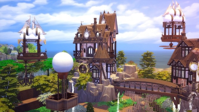 Sims 4 Floating Steampunk House at Akai Sims – kaibellvert