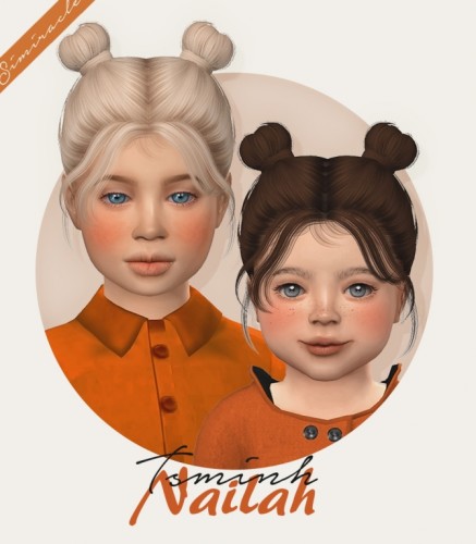 TsminhSims Nailah hair kids & toddlers at Simiracle » Sims 4 Updates