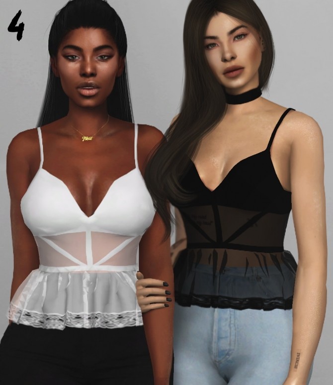 Sims 4 4 tops and outfit at Slay Classy