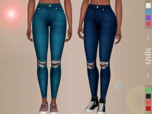 Sims 4 S4 Petra Ripped Jeans by Margeh 75 at TSR