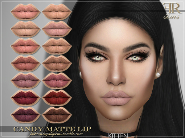 Sims 4 FRS Candy Matte Lips by FashionRoyaltySims at TSR