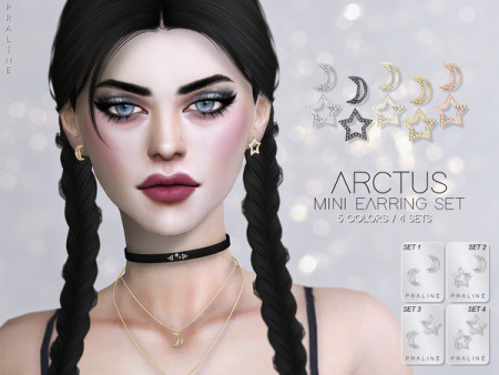 Arctus Mini Earrings Set by Pralinesims at TSR » Sims 4 Updates