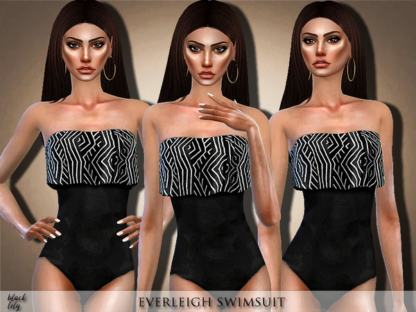 Sims 4 Everleigh Swimsuit by Black Lily at TSR