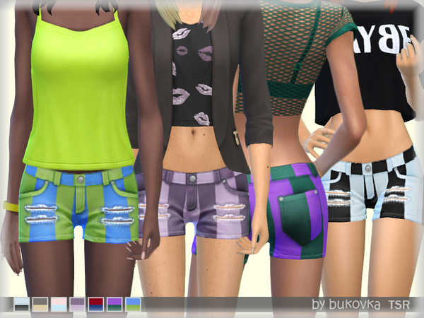Sims 4 Shorts & Stripe by bukovka at TSR