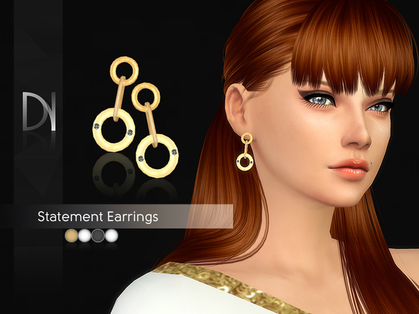 Sims 4 Statement Earrings by DarkNighTt at TSR