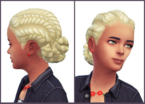 Sims 4 Girl’s Pull Back Braids at Birksches Sims Blog