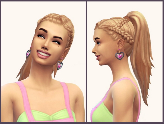 Sims 4 Front Braids & Ponytail at Birksches Sims Blog