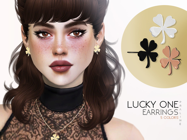 Sims 4 Lucky One Earrings by Pralinesims at TSR