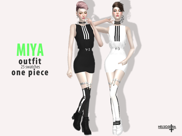 Sims 4 MIYA One piece Outfit by Helsoseira at TSR