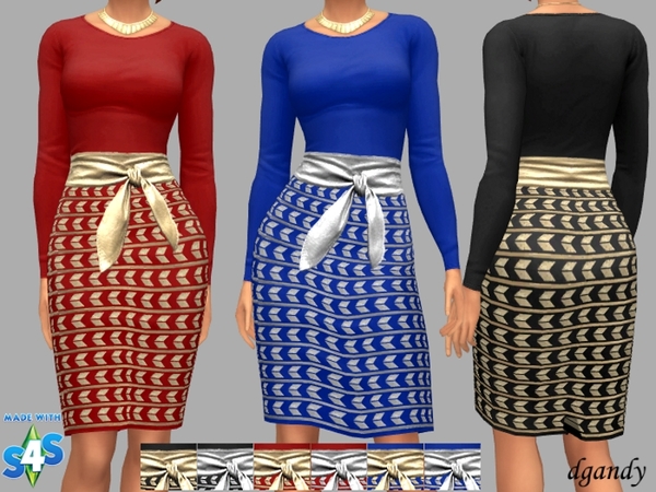 Sims 4 Party Dress Fran by dgandy at TSR