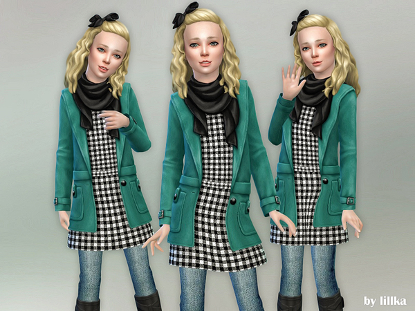 Sims 4 Fall Outfit for Girls 02 by lillka at TSR
