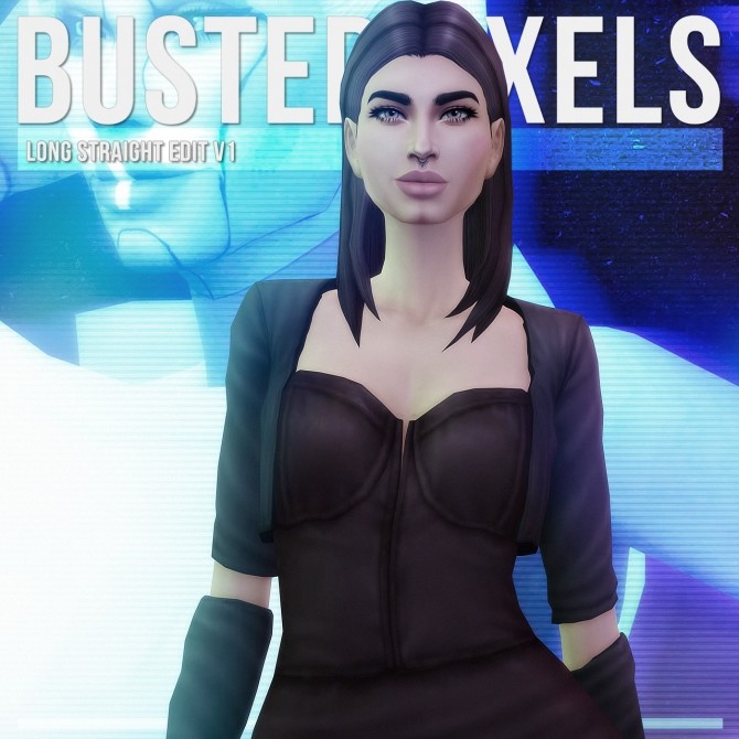 Sims 4 Long Straight Hair Edit v1 at Busted Pixels