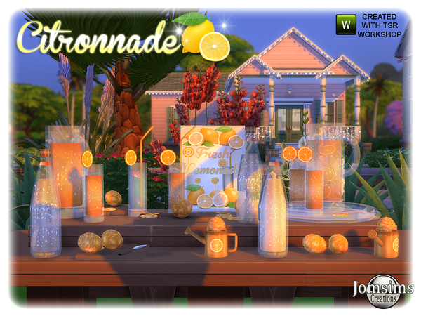Sims 4 Citronnade clutter deco set by jomsims at TSR