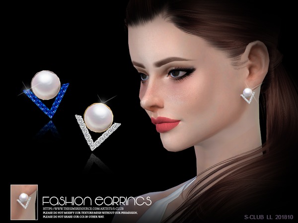 Sims 4 Earrings 201810 by S Club LL at TSR