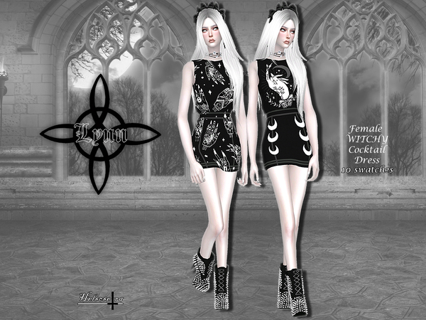 Sims 4 LYNN Witch Cocktail Dress by Helsoseira at TSR