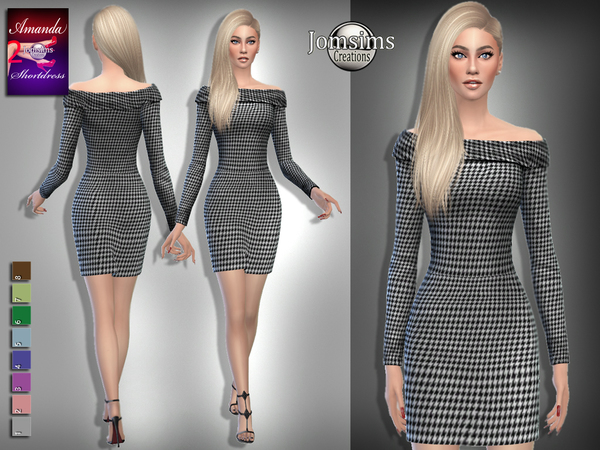 Sims 4 Amanda short dress 2 by jomsims at TSR
