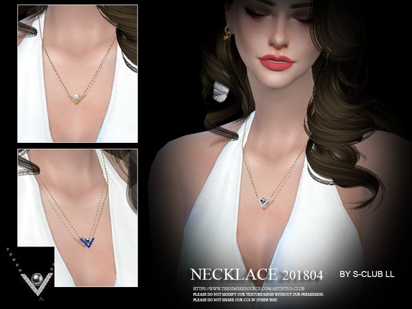 Sims 4 Necklace F 201804 by S Club LL at TSR