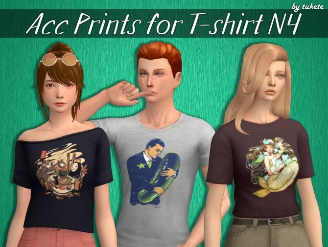 Sims 4 Acc Prints for T shirts Part 4 at Tukete