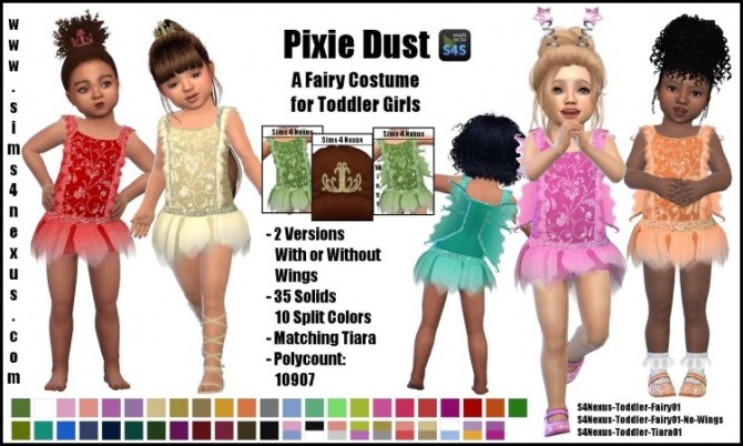 Sims 4 Pixie Dust fairy costume by SamanthaGump at Sims 4 Nexus