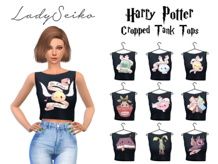 Harry Potter Cropped Tank Tops by LadySeiko at TSR