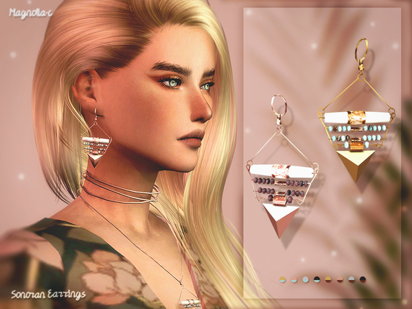 Sims 4 Sonoran Earrings by Magnolia C at TSR