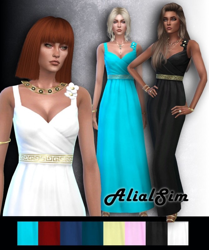 Sims 4 Greek long dress at Alial Sim
