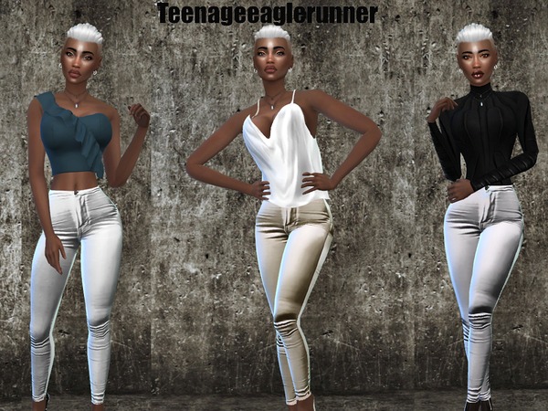 Sims 4 Vintage Color Jeans by Teenageeaglerunner at TSR