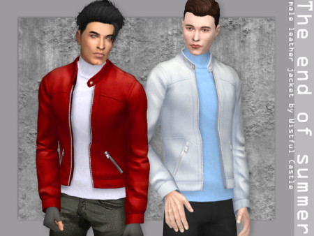 TEOS male leather jacket by WistfulCastle at TSR » Sims 4 Updates