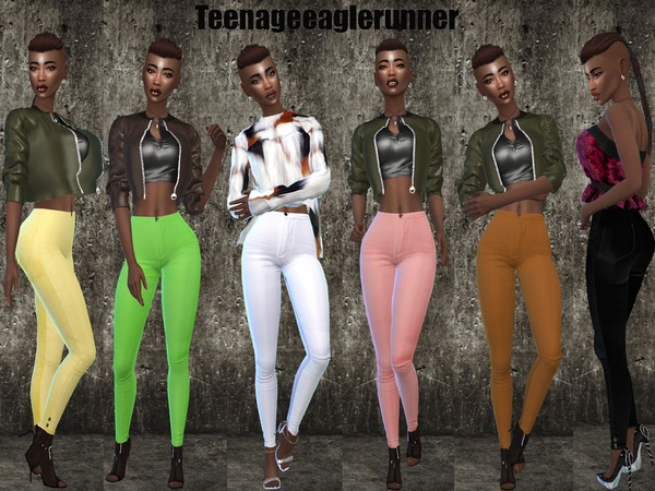 Sims 4 Vintage Color Jeans by Teenageeaglerunner at TSR