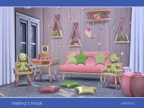 Sims 4 Melinas Nook set by soloriya at TSR