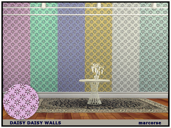 Sims 4 Daisy Daisy Walls by marcorse at TSR