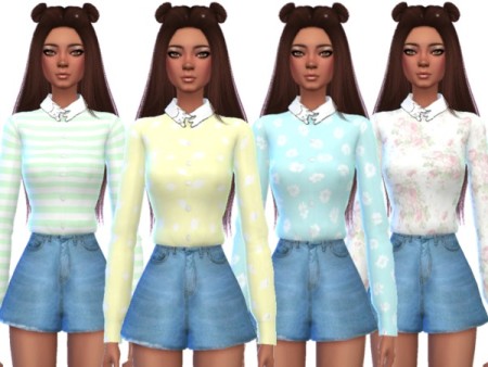 Kawaii Cat Collar Shirt By Wicked Kittie At Tsr » Sims 4 Updates