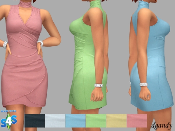 Sims 4 Fran Pleated Dress by dgandy at TSR