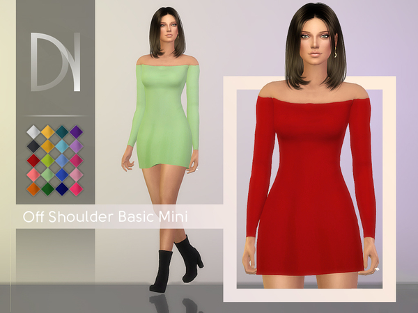 Sims 4 Off Shoulder Basic Mini by DarkNighTt at TSR