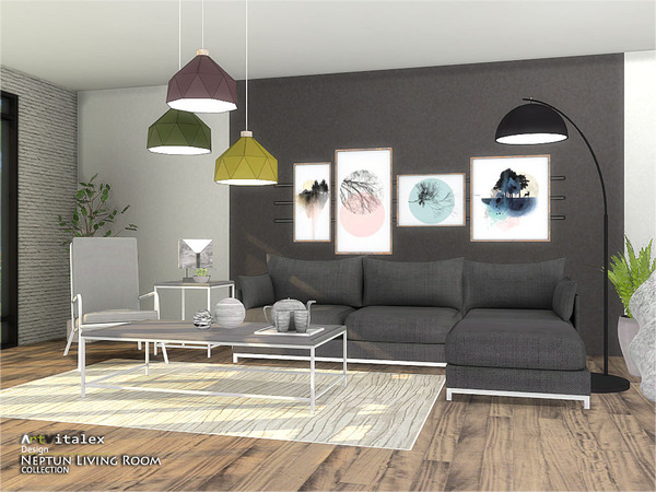 Sims 4 Neptun Living Room by ArtVitalex at TSR