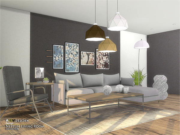 Sims 4 Neptun Living Room by ArtVitalex at TSR