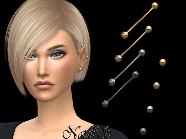 Sims 4 Industrial ear piercing v1 LEFT by NataliS at TSR