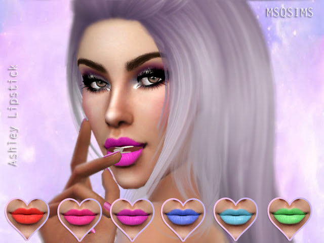 Sims 4 Ashley Lipstick at MSQ Sims