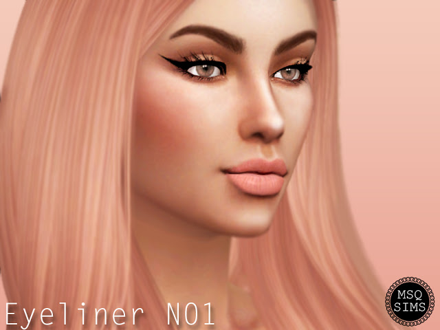 Sims 4 Eyeliner N01 at MSQ Sims