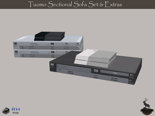 Sims 4 Tuomo Sectional Sofa Set and Extras by RightHearted at TSR