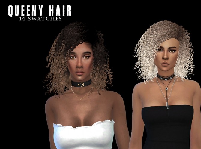 Sims 4 Queeny Hair (P) at Leo Sims