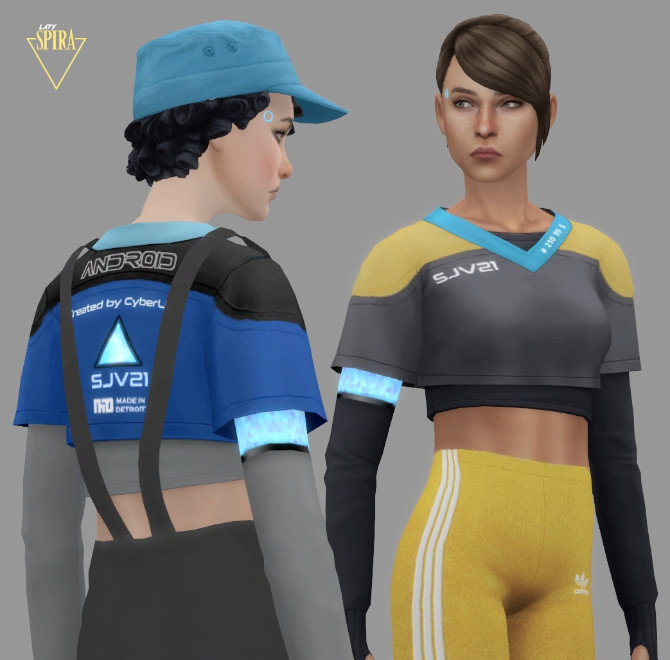 Sims 4 Female Android Crop Top by LadySpira at Mod The Sims