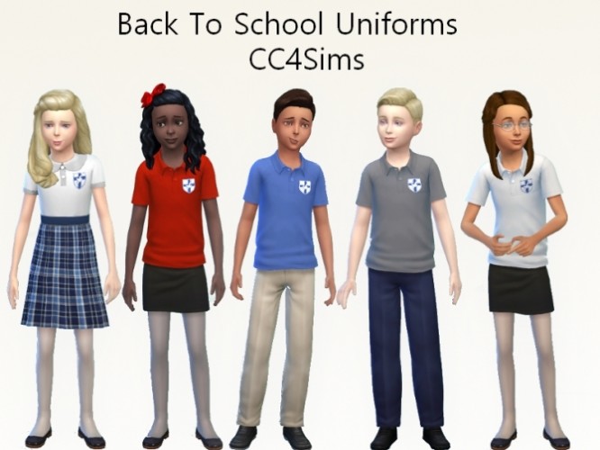 Back to school uniforms by Christine at CC4Sims » Sims 4 Updates