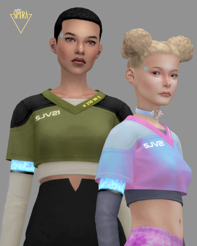 Sims 4 Female Android Crop Top by LadySpira at Mod The Sims