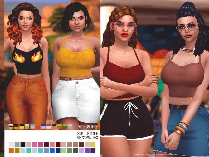 Crop Top Kylie at Helga Tisha » Sims 4 Updates