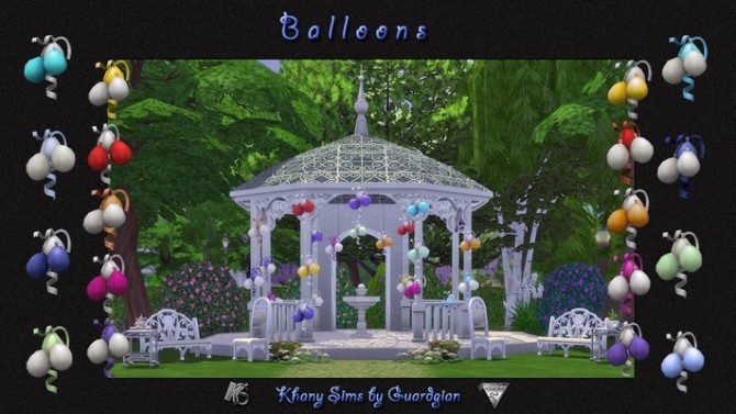 Sims 4 Multicolored balloons by Guardgian at Khany Sims