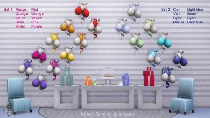Sims 4 Multicolored balloons by Guardgian at Khany Sims