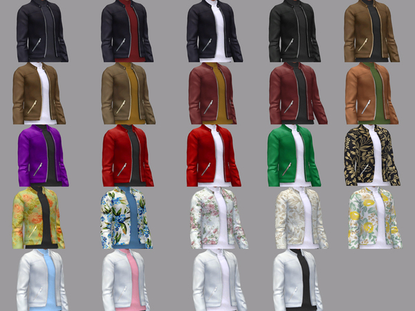 Sims 4 TEOS male leather jacket by WistfulCastle at TSR